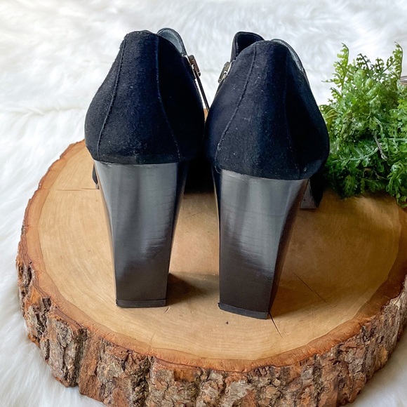 Donald J. Pliner Celia Black Suede Bootie High Heel Boots - Picture 4 of 9